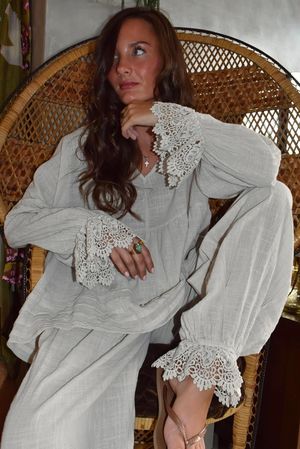 Sundaze Cheesecloth Vintage Artist Smock Calico
